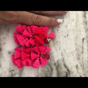 BaubleBar fuschia fiesta tassel earrings